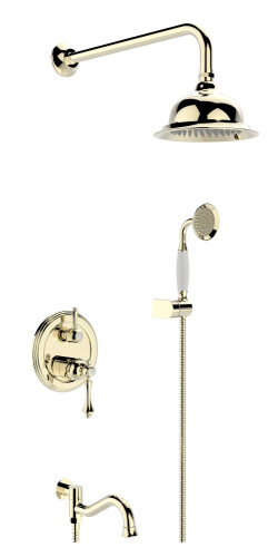 77065-E Встроенный смес для душа с 3-функ. (ЗОЛОТО) "GANZER"  (5/1шт)