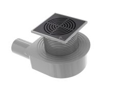 Душевой трап SMART DESIGN 15x15 cm, нерж.сталь ЧЕРНЫЙ