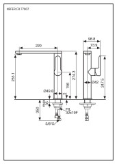 Emmevi Nefer, кухонный однорычажный смеситель с поворотным изливом (излив 22 см), без донного клапана, цвет хром