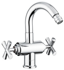 Emmevi Spirit New, двухвентильный смеситель (h23 см) для биде с поворотным изливом и донным клапаном, цвет хром