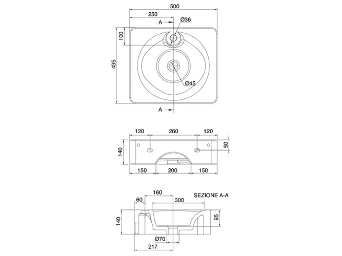 Раковина накладная/ подвесная Scarabeo FUJI 6003