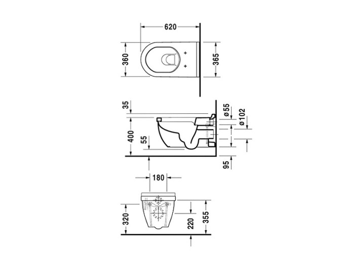 Унитаз подвесной DURAVIT STARCK III 2226090000