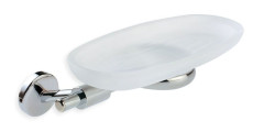 Stil Haus Pegaso, настенная мыльница стеклянная овальная, цвет хром