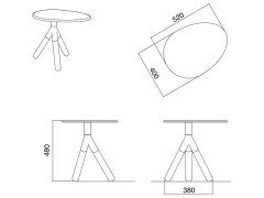 Стол Scarabeo CROSS 2504/98/49