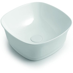 White Ceramic Idea, накладная квадратная раковина 42x42х18h см, цвет белый глянцевый