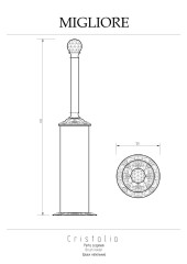 Ершик напольный, золото/Swarovski Migliore Cristalia