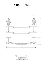 Полотенцедержатель двойной L60 см, хром Migliore Elisabetta