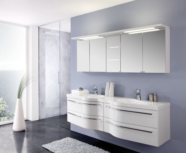 Комплект мебели Puris Swing с раковиной из минерального литья, 1800 мм, цвет дуб трюфель