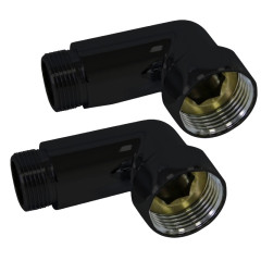 Американка для полотенцесушителя  угл 1&quot; x 1/2&quot;  г/ш  741SCH1004 RAL9005 черный матовый*