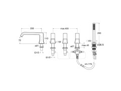 Смеситель для ванны для монтажа на борт CRISTINA ITALY IT12180