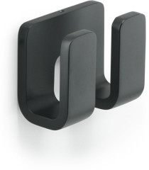 Gedy Outline, крючок двойной, цвет черный матовый