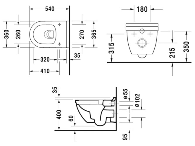 Унитаз подвесной безободковый с крышкой-сидением DURAVIT STARCK III 45270900A1