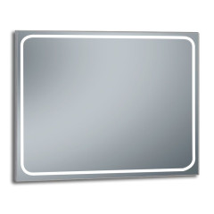 Xpertials Emin, прямоугольное зеркало Led 120х80 см: датчик подсветки с диммером, профиль черный матовый