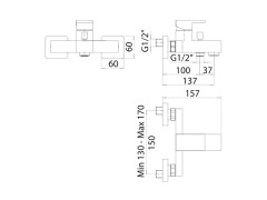 Смеситель для ванны с душевым гарнитуром MAMOLI FEEL 1840PD40D22K