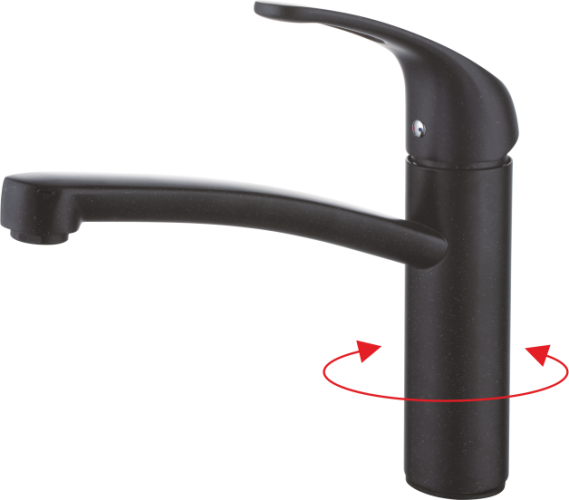 16024-C Смеситель (ЧЕРНЫЙ) для кухн "GANZER" (10/1шт)