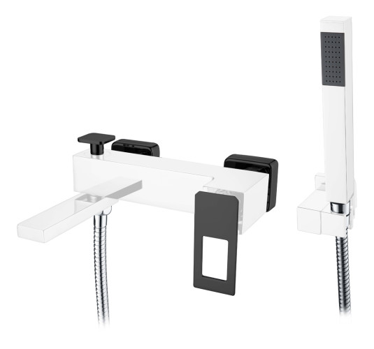 Смеситель для ванны QChromeBlack_Комплект