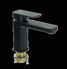 12012-C Смеситель для умывальника  (ЧЕРНЫЙ)  GANZER  (10/1шт)