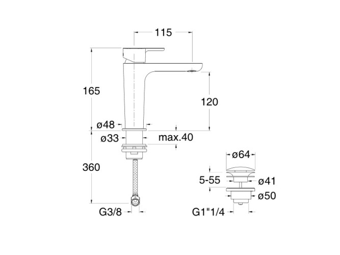 Смеситель для раковины CRISTINA QUEEN QE21051