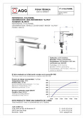 AQG Alpha, однорычажный смеситель для биде без донного клапана, цвет белый матовый