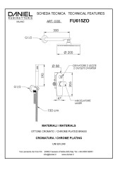 Daniel Fusion, душевой комплект на 2 потребителя, с кронштейном 30 см и круглым верхним душем 20 см, цвет глянцевый черный хром