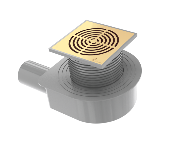 Душевой трап SMART DESIGN 15x15 cm, нерж.сталь ЗОЛОТО