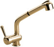 Emmevi Laguna, однорычажный кухонный смеситель с поворотным вытяжным изливом (излив 24 см) и металлической ручкой, без донного клапана, цвет бронза