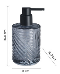 Gedy Corinne, настольный стеклянный дозатор с черной пластиковой помпой, цвет голубой