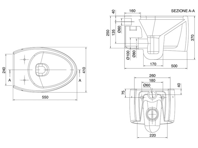 Унитаз подвесной Scarabeo MOAI 8604