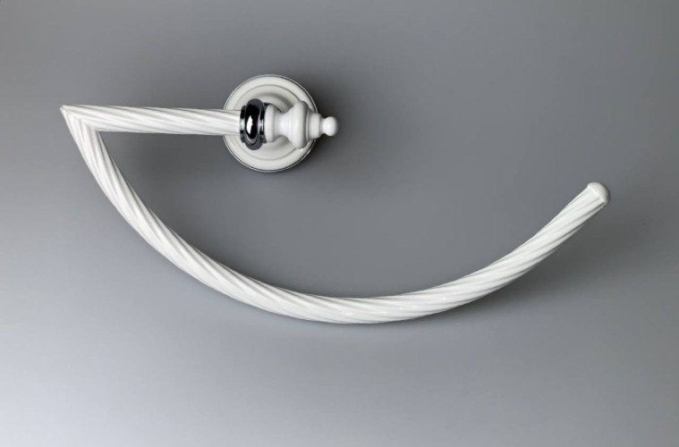 Stil Haus Giunone, полотенцедержатель - полукольцо, цвет хром - белый