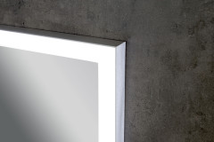 Xpertials Etna, прямоугольное зеркало Led 100х80 см: датчик подсветки с диммером и датчик антизапотевания, профиль матовая сталь