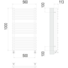 Полотенцесушитель TERMINUS Люкс Кремона П16 500х1000 NEW