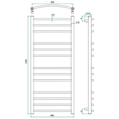 Полотенцесушитель ГРОТА ECOCALMA 48/120