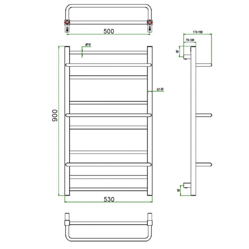 Полотенцесушитель ГРОТА VISTA 53/90
