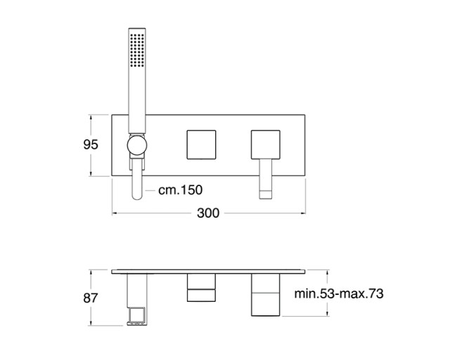 Внешняя часть смесителя для душа CRISTINA QUADRI QM60224