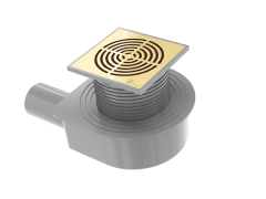 Душевой трап SMART DESIGN 15x15 cm, нерж.сталь МАТ. ЗОЛОТО