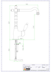 Fiore Imperiale, однорычажный смеситель для раковины без донного клапана, цвет бронза