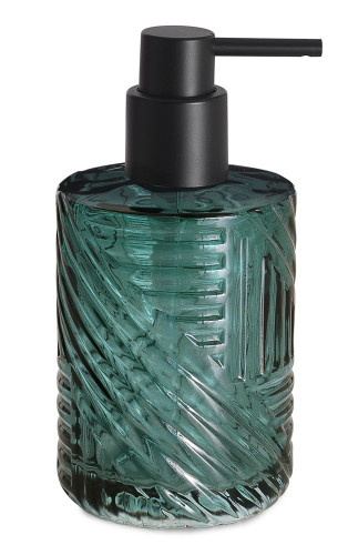 Gedy Corinne, настольный стеклянный дозатор с черной пластиковой помпой, цвет зеленый