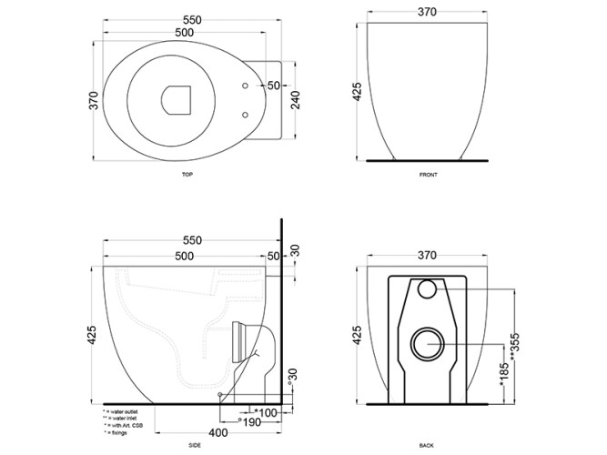 Унитаз приставной CIELO LE GIARE LGVA