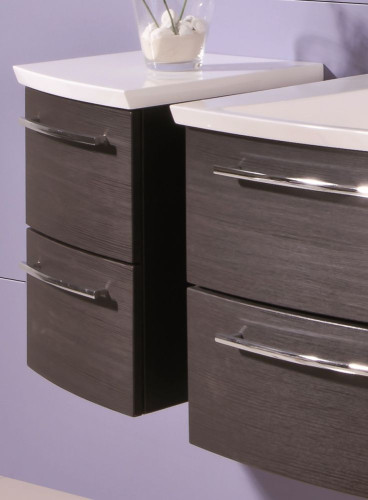 Puris Crescendo, нижний шкаф (2 ящика) 400 мм левый со столешницей из мин. литья, цвет старый вяз