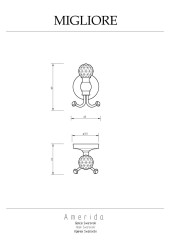 Крючок, бронза/Swarovski Migliore Amerida