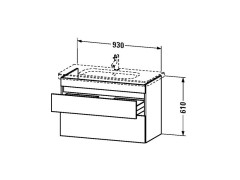 Тумба подвесная для раковины DURAVIT DSTYLE DS648202222