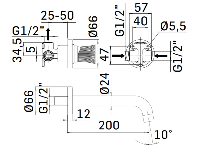 Cмеситель для душа с душевым гарнитуром MAMOLI TOKYO 1871PG29T02K