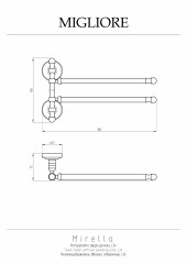 Полотенцедержатель двойной поворотный L34 cm, бронза Migliore Mirella