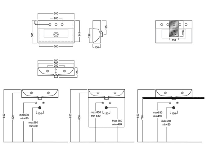 Раковина подвесная HATRIA Bahia_13 BH0600365011TS0