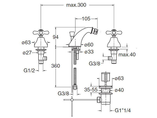 Смеситель для биде CRISTINA IMPERO IM33177
