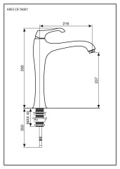 Emmevi Ares, однорычажный кухонный смеситель (излив 21,6 см), без донного клапана, цвет золото
