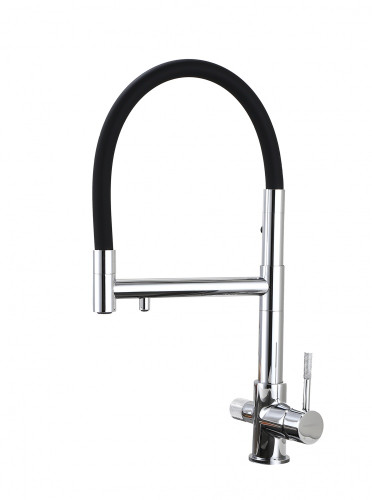 15090 Смес. для кухни под фильт., МАГНИТ. (ХРОМ+ЧЕР.) HansenPRO (10/1шт)