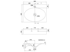 Раковина подвесная Scarabeo VEIL 6102/52