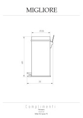 Ведро мусорное 11л, D26, H40 cm, хром Migliore Migliore