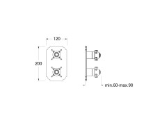 Внешняя часть термостатического смесителя CRISTINA Thermostatic external parts XC75351
